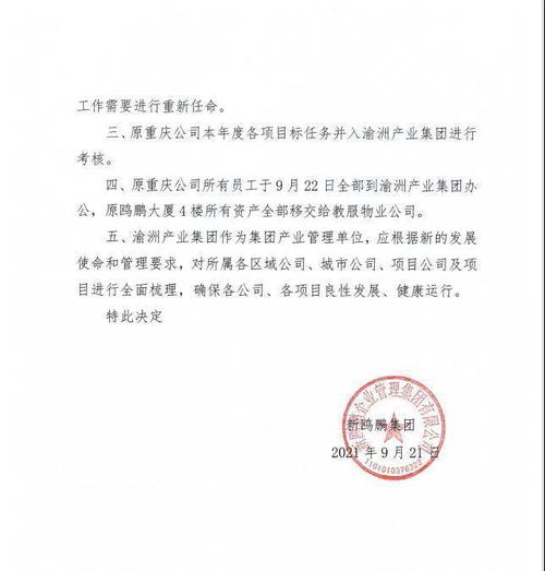 新鷗鵬戰略調整 撤銷重慶公司，員工并入渝州產業集團推動文化藝術交流